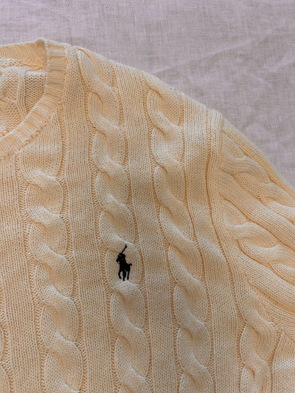 Polo Ralph Lauren men's sweater XXL ivory color cotton knit #preppy #classicfall - Picture 5 of 7